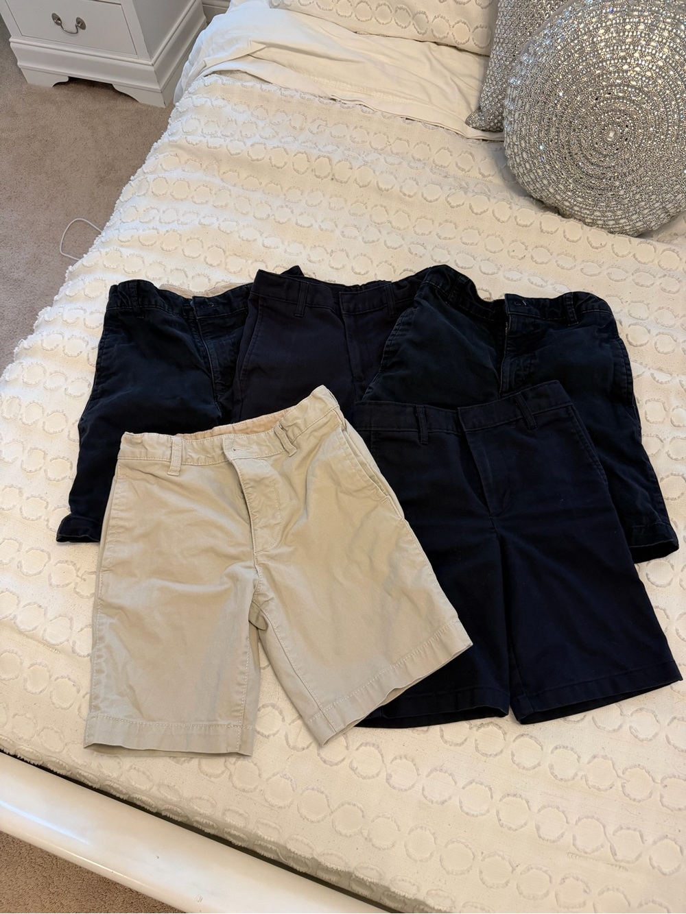 Kids School Shorts 5 PAIRS! Navy & Khaki - Picture 2 of 2